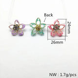 30pcs Hand Weave Mini Glass Flower Charm for Earrings DIY
