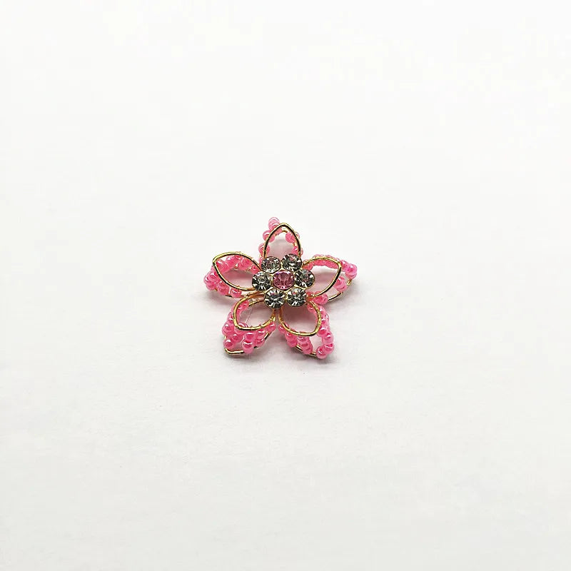 30pcs Hand Weave Mini Glass Flower Charm for Earrings DIY