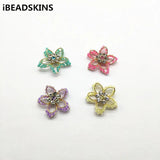 30pcs Hand Weave Mini Glass Flower Charm for Earrings DIY