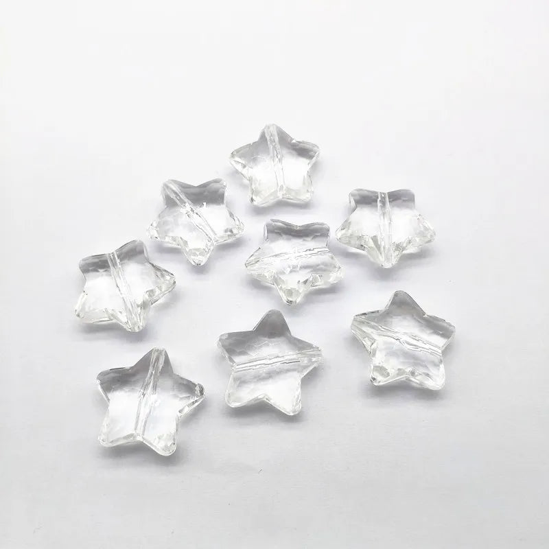 100pcs Clear/Bubbly/Crack Star Beads for DIY Jewelry Findings
