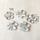 Clear Acrylic Flower Beads for Jewelry Making - 160pcs