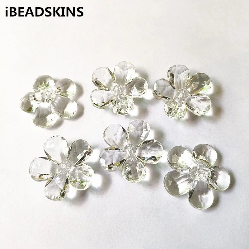 Clear Acrylic Flower Beads for Jewelry Making - 160pcs