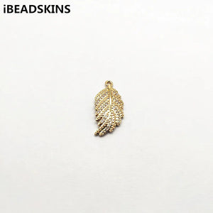 30pcs Leaves Shape Copper Charm for Earrings Necklace DIY