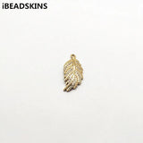 30pcs Leaves Shape Copper Charm for Earrings Necklace DIY