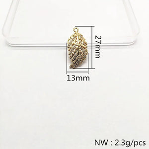 30pcs Leaves Shape Copper Charm for Earrings Necklace DIY