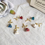 50pcs Rose Shape Charm for Hand Earrings DIY