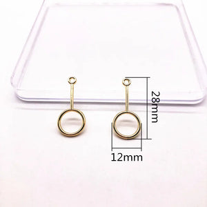 100pcs Geometric Shape Stud Earring Charms 28x12mm