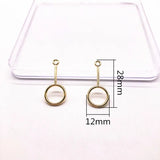 100pcs Geometric Shape Stud Earring Charms 28x12mm
