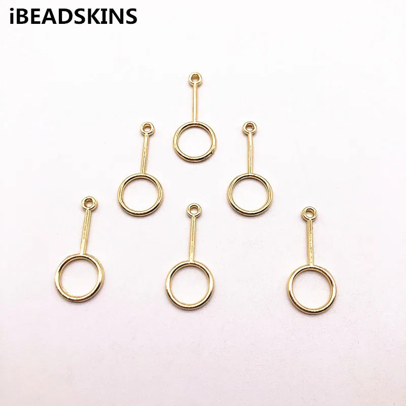 100pcs Geometric Shape Stud Earring Charms 28x12mm