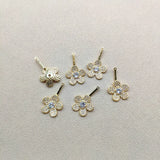 Copper/Zircon Flower Charm 20pcs for Earrings DIY