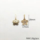 Copper/Zircon Flower Charm 20pcs for Earrings DIY
