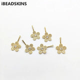 Copper/Zircon Flower Charm 20pcs for Earrings DIY