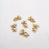 Copper/Crystal Bear Shape Charm for DIY Ear Jewelry Making 40pcs