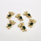 Copper/Crystal Bear Shape Charm for DIY Ear Jewelry Making 40pcs