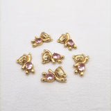 Copper/Crystal Bear Shape Charm for DIY Ear Jewelry Making 40pcs