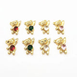 Copper/Crystal Bear Shape Charm for DIY Ear Jewelry Making 40pcs