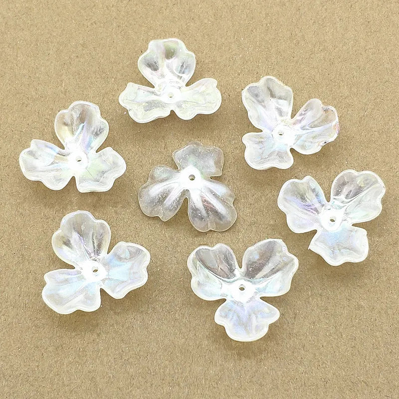 Aurora Flower Beads 28x26mm 100pcs Earring DIY Jewelry Findings