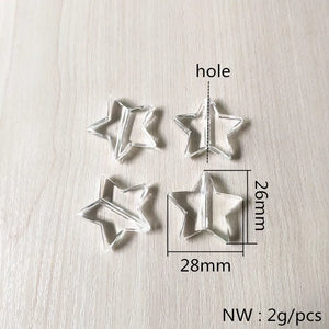 Clear Acrylic Star Shape Beads for Necklace, Earrings, Hand Jewelry DIY