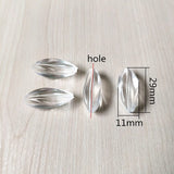 220pcs Clear Long Twist Shape Beads for Jewelry Making