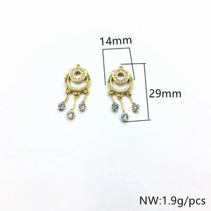 Copper/CZ Round Charm for Earrings Making 30pcs