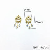Copper/CZ Round Charm for Earrings Making 30pcs