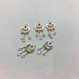 Copper/CZ Round Charm for Earrings Making 30pcs