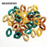 Acrylic Marble Effect Oval Chain Beads for Jewelry Making