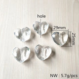 Clear Heart Shape Beads for Necklace/Earrings DIY