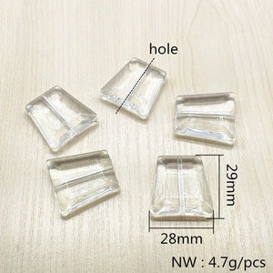 Trapezoid Shape Beads for Earrings Parts - 100pcs Clear Acrylic