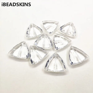 100pcs Clear Acrylic Triangle Beads for Earrings DIY