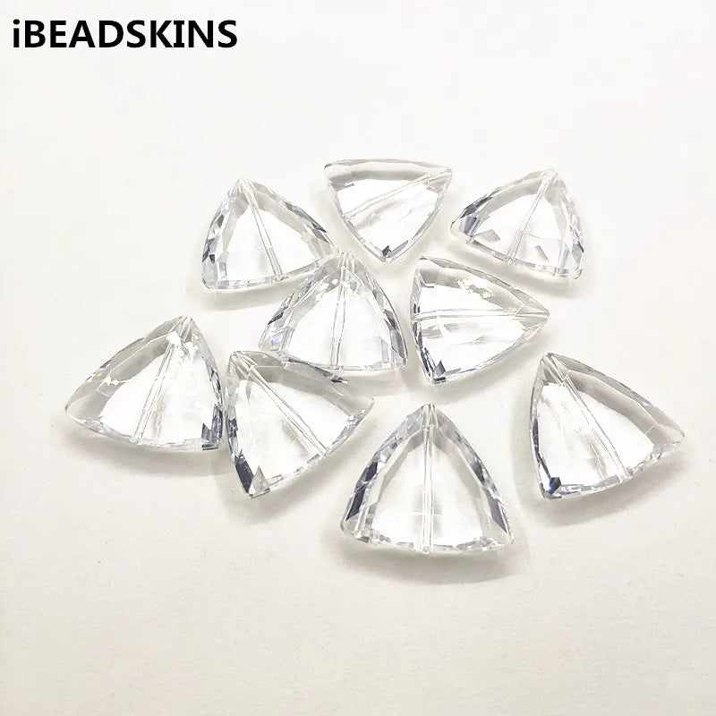 100pcs Clear Acrylic Triangle Beads for Earrings DIY