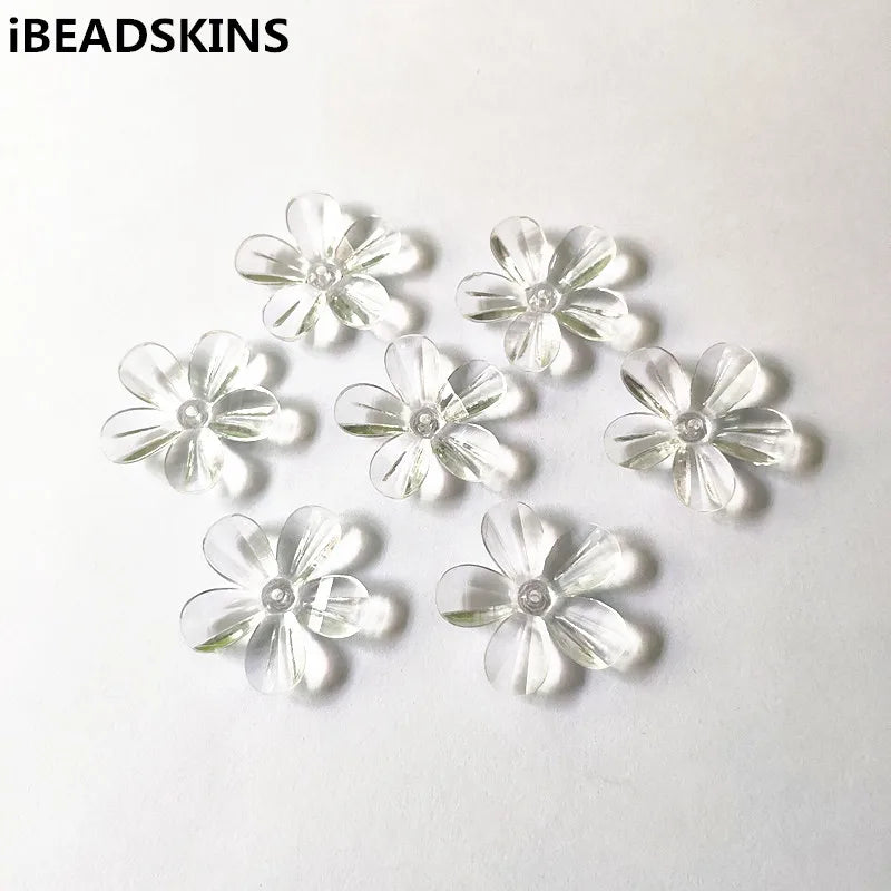 Clear Acrylic Flower Shape Beads for Jewelry Making DIY