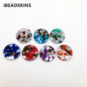 30/35mm Acetic Acid Coin-Shaped Charms for Earrings - 50pcs/lot