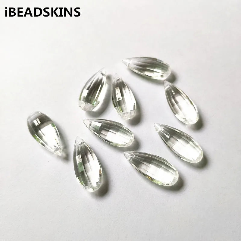 250pcs Clear Acrylic Drop Shape Beads for Jewelry Making