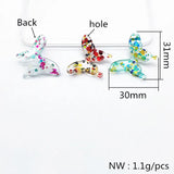 30mm 100pcs Butterfly Charm with Sequins for DIY Earrings