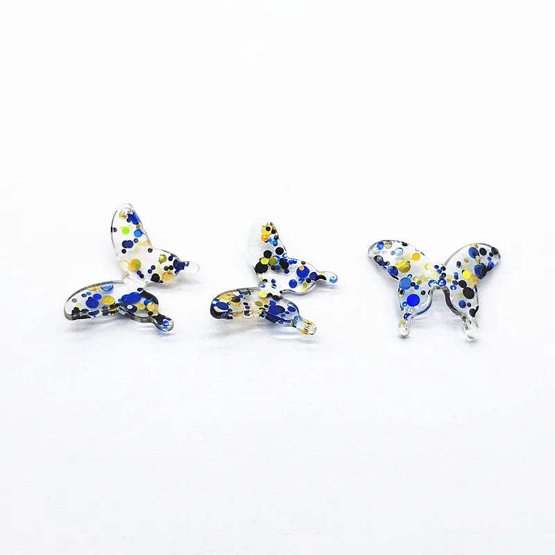 30mm 100pcs Butterfly Charm with Sequins for DIY Earrings