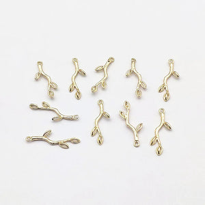30x11mm 50Pcs Real Leaves Charm for Earring DIY Making