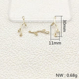 30x11mm 50Pcs Real Leaves Charm for Earring DIY Making
