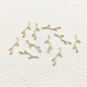 30x11mm 50Pcs Real Leaves Charm for Earring DIY Making