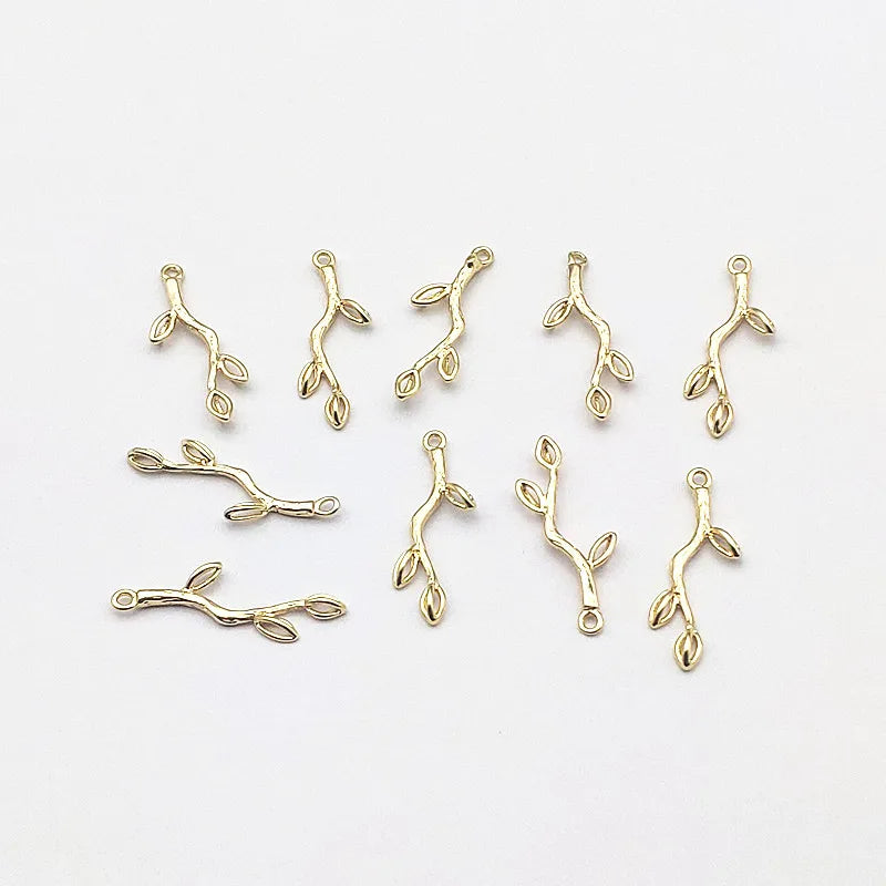 30x11mm 50Pcs Real Leaves Charm for Earring DIY Making