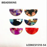 100pcs Semicircle Shape Acetic Acid Beads Charms for Earring Making