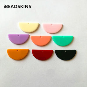 30x15mm Acrylic Semicircle Charms 100pcs for Earrings DIY