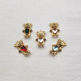 Copper/Crystal Bear Shape Charm for Earring DIY Making - Set of 40