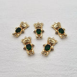 Copper/Crystal Bear Shape Charm for Earring DIY Making - Set of 40