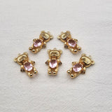 Copper/Crystal Bear Shape Charm for Earring DIY Making - Set of 40