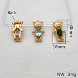 Copper/Crystal Bear Shape Charm for Earring DIY Making - Set of 40