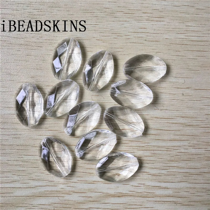 Acrylic Clear Faceted Oval Beads for Jewelry Making