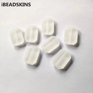 100pcs Frosted Clear Acrylic Rectangle Beads for Earrings DIY