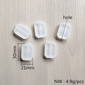 100pcs Frosted Clear Acrylic Rectangle Beads for Earrings DIY
