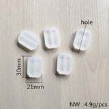 100pcs Frosted Clear Acrylic Rectangle Beads for Earrings DIY